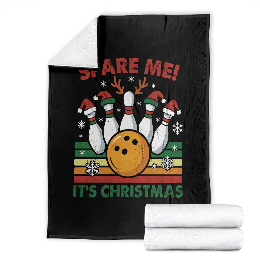 Funny Christmas Bowling Throw Blanket Spare Me Its Xmas Festive Holiday TS11 Black Print Your Wear