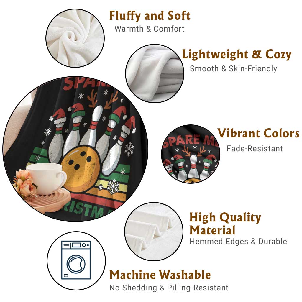 Funny Christmas Bowling Throw Blanket Spare Me Its Xmas Festive Holiday TS11 Print Your Wear