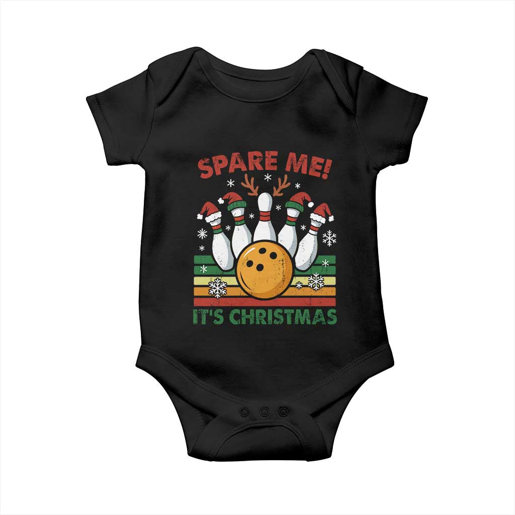 Funny Christmas Bowling Baby Onesie Spare Me Its Xmas Festive Holiday TS11 Black Print Your Wear