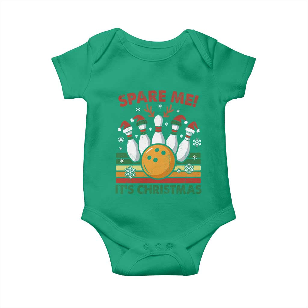 Funny Christmas Bowling Baby Onesie Spare Me Its Xmas Festive Holiday TS11 Irish Green Print Your Wear