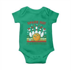 Funny Christmas Bowling Baby Onesie Spare Me Its Xmas Festive Holiday TS11 Irish Green Print Your Wear
