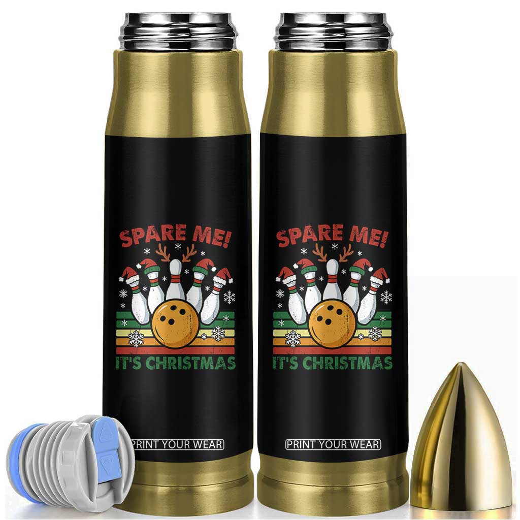 Funny Christmas Bowling Bullet Tumbler Spare Me Its Xmas Festive Holiday TS11 Black Print Your Wear