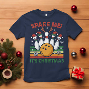 Funny Christmas Bowling T Shirt Spare Me Its Xmas Festive Holiday TS11 Navy Print Your Wear