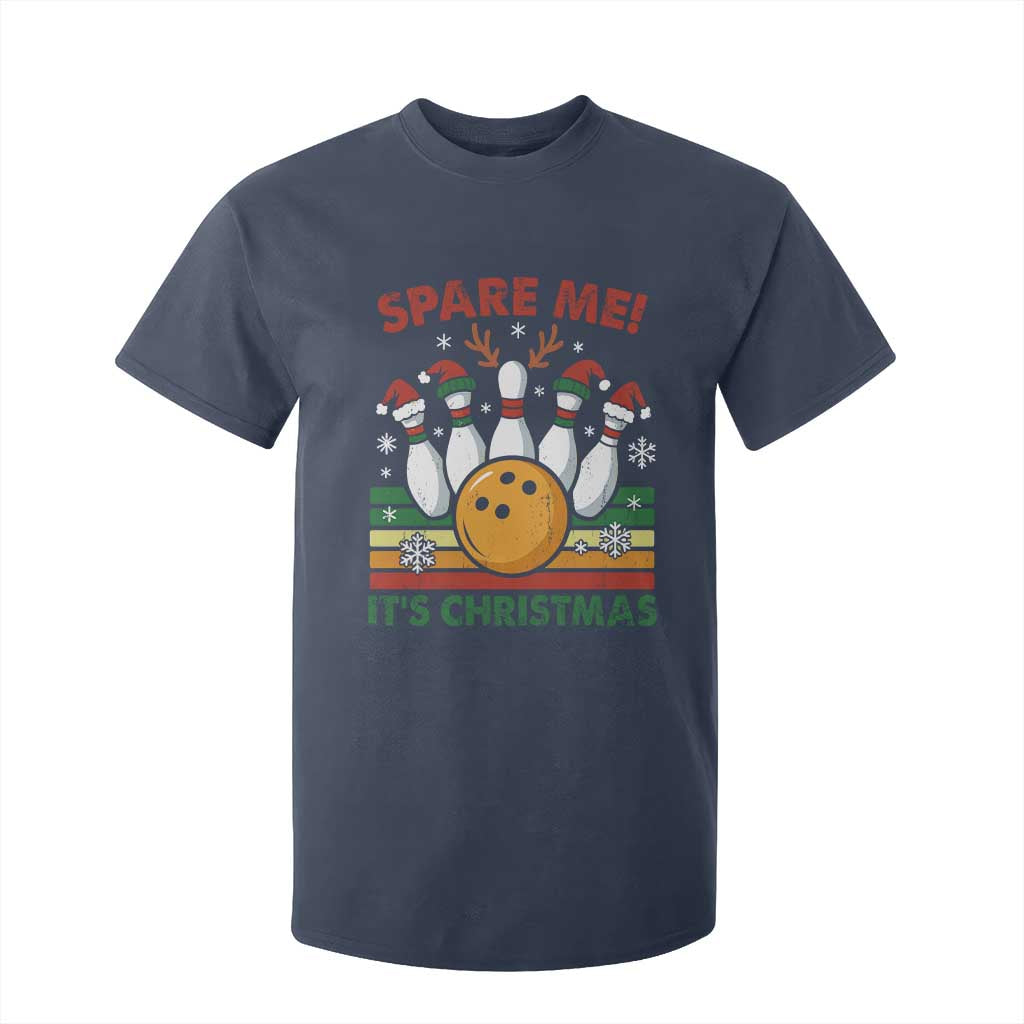 Funny Christmas Bowling T Shirt For Kid Spare Me Its Xmas Festive Holiday TS11 Navy Print Your Wear