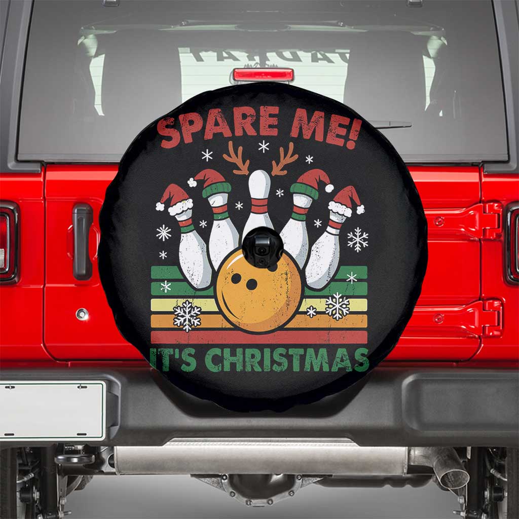 Funny Christmas Bowling Spare Tire Cover Spare Me Its Xmas Festive Holiday TS11 Black Print Your Wear