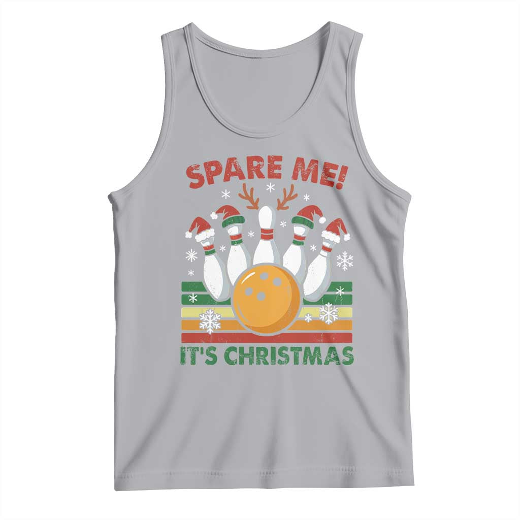 Funny Christmas Bowling Tank Top Spare Me Its Xmas Festive Holiday TS11 Athletic Heather Print Your Wear