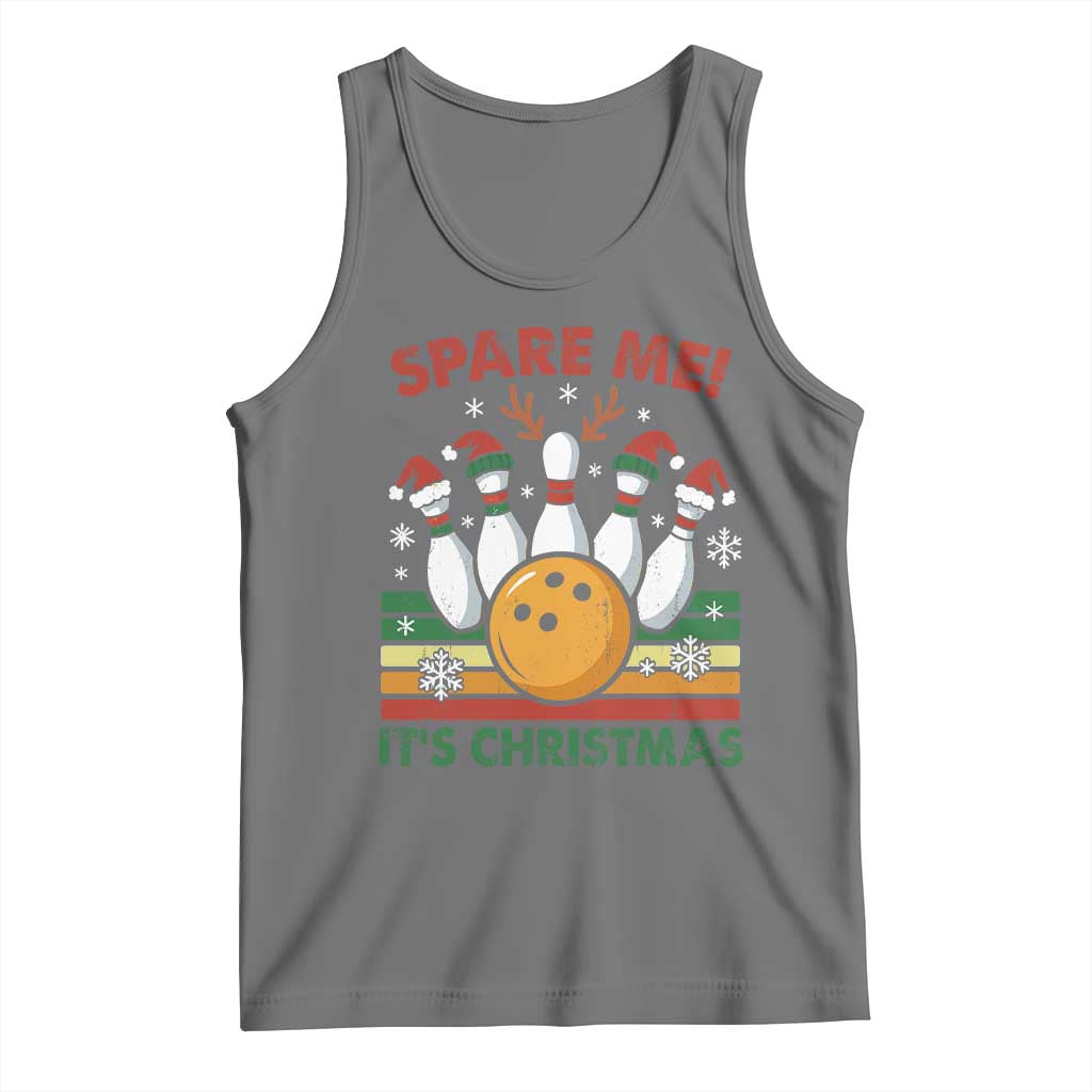 Funny Christmas Bowling Tank Top Spare Me Its Xmas Festive Holiday TS11 Black Heather Print Your Wear