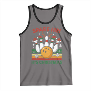 Funny Christmas Bowling Tank Top Spare Me Its Xmas Festive Holiday TS11 Deep Heather Black Print Your Wear