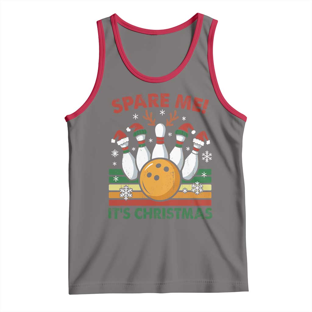 Funny Christmas Bowling Tank Top Spare Me Its Xmas Festive Holiday TS11 Deep Heather Red Print Your Wear