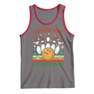 Funny Christmas Bowling Tank Top Spare Me Its Xmas Festive Holiday TS11 Deep Heather Red Print Your Wear