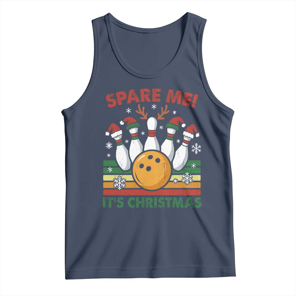 Funny Christmas Bowling Tank Top Spare Me Its Xmas Festive Holiday TS11 Navy Print Your Wear