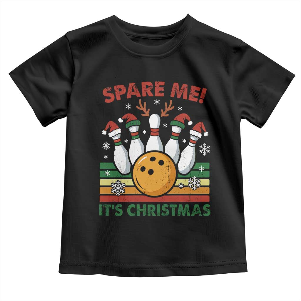 Funny Christmas Bowling Toddler T Shirt Spare Me Its Xmas Festive Holiday TS11 Black Print Your Wear