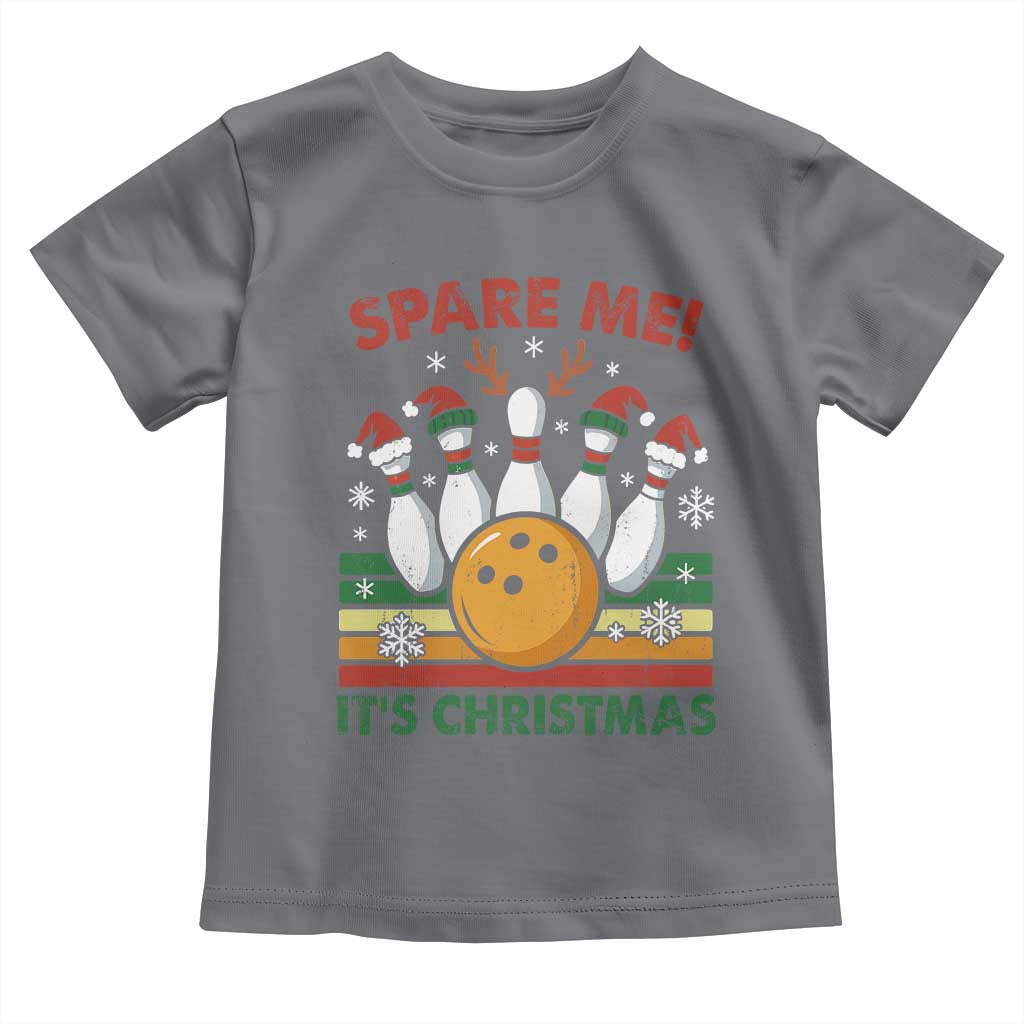 Funny Christmas Bowling Toddler T Shirt Spare Me Its Xmas Festive Holiday TS11 Charcoal Print Your Wear