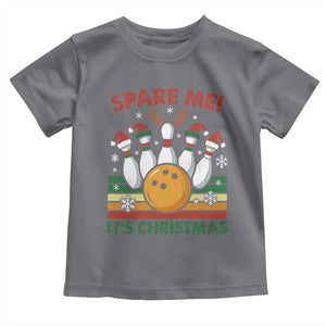 Funny Christmas Bowling Toddler T Shirt Spare Me Its Xmas Festive Holiday TS11 Charcoal Print Your Wear