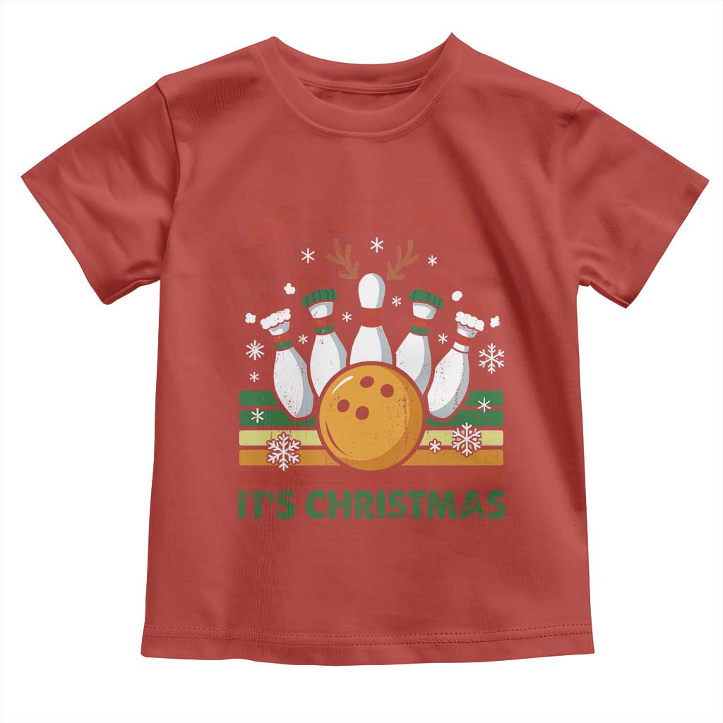 Funny Christmas Bowling Toddler T Shirt Spare Me Its Xmas Festive Holiday TS11 Red Print Your Wear