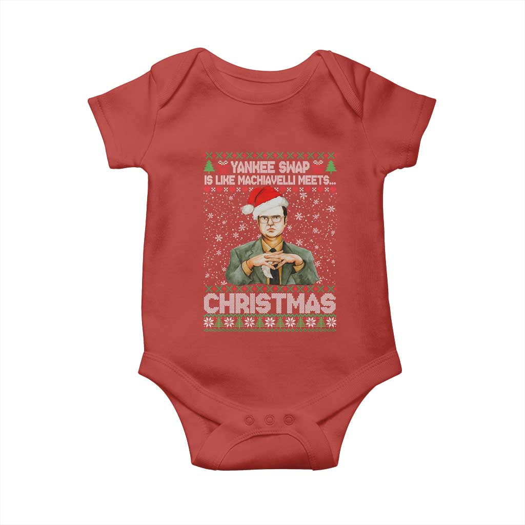 Funny Christmas The Office Movie Baby Onesie Yankee Swap Is Like Machiavelli Meets Christmas TS11 Red Print Your Wear