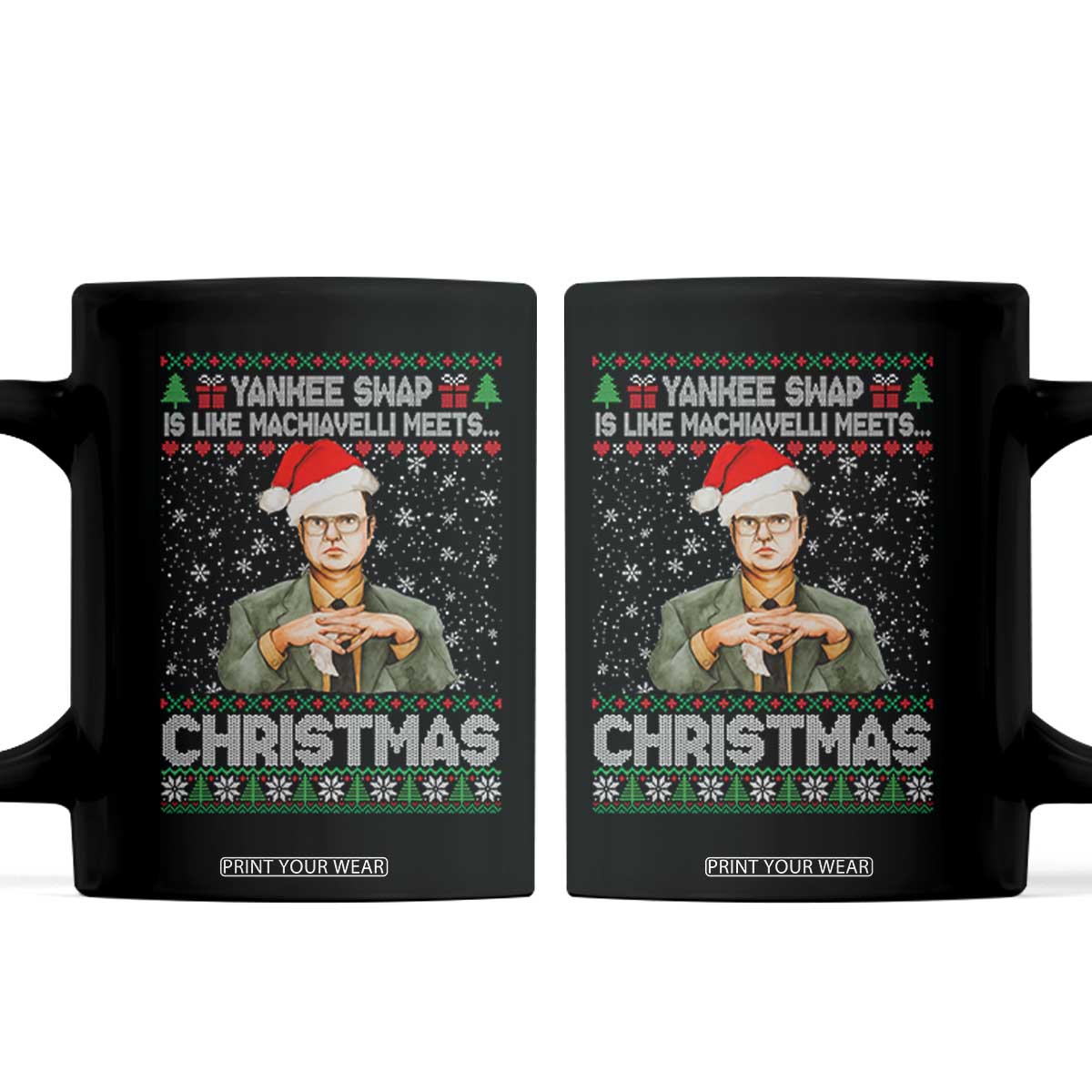 Funny Christmas Office Movie Coffee Mug Yankee Swap Is Like Machiavelli Meets Christmas TS11 Black Print Your Wear