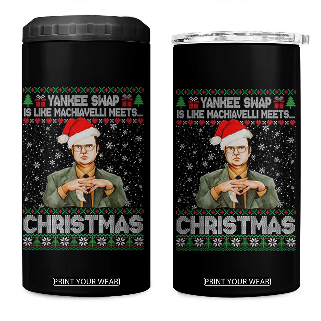 Funny Christmas Office Movie 4 in 1 Can Cooler Tumbler Yankee Swap Is Like Machiavelli Meets Christmas TS11 One Size: 16 oz Black Print Your Wear