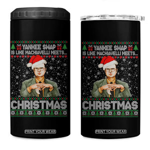 Funny Christmas Office Movie 4 in 1 Can Cooler Tumbler Yankee Swap Is Like Machiavelli Meets Christmas TS11 One Size: 16 oz Black Print Your Wear