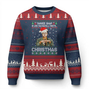 Funny Xmas Office Movie Ugly Christmas Sweater Yankee Swap Is Like Machiavelli Meets Xmas TS11 Navy Red Print Your Wear
