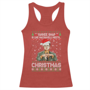 Funny Christmas Office Movie Racerback Tank Top Yankee Swap Is Like Machiavelli Meets Christmas TS11 Red Print Your Wear