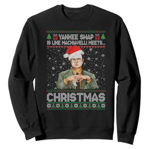 Funny Christmas Office Movie Sweatshirt Yankee Swap Is Like Machiavelli Meets Christmas TS11 Black Print Your Wear