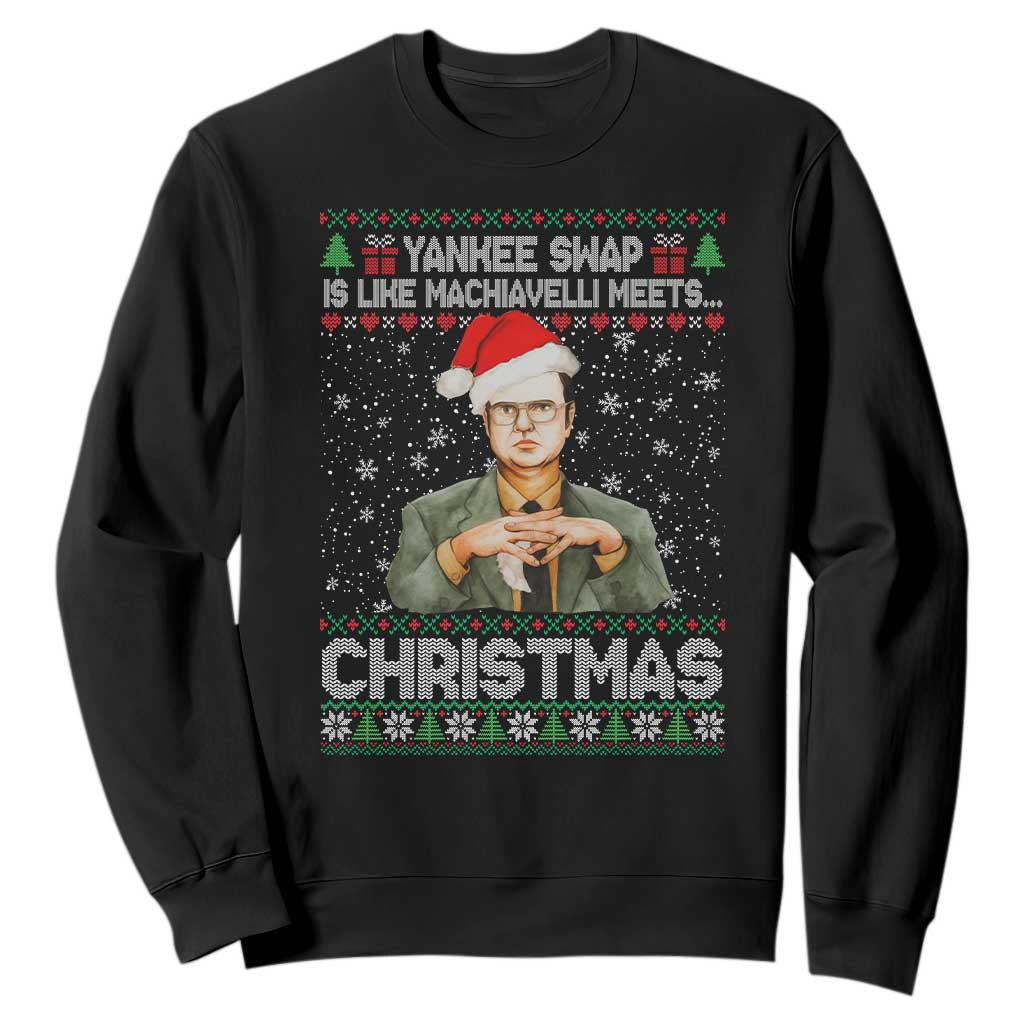 Funny Christmas The Office Movie Sweatshirt Yankee Swap Is Like Machiavelli Meets Christmas TS11 Black Print Your Wear