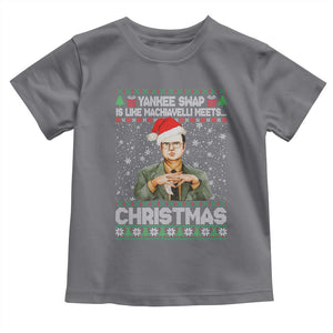 Funny Christmas Office Movie Toddler T Shirt Yankee Swap Is Like Machiavelli Meets Christmas TS11 Charcoal Print Your Wear