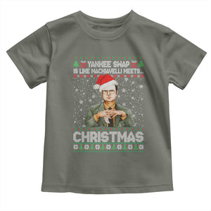 Funny Christmas Office Movie Toddler T Shirt Yankee Swap Is Like Machiavelli Meets Christmas TS11 Military Green Print Your Wear