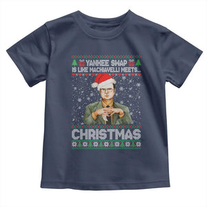 Funny Christmas Office Movie Toddler T Shirt Yankee Swap Is Like Machiavelli Meets Christmas TS11 Navy Print Your Wear