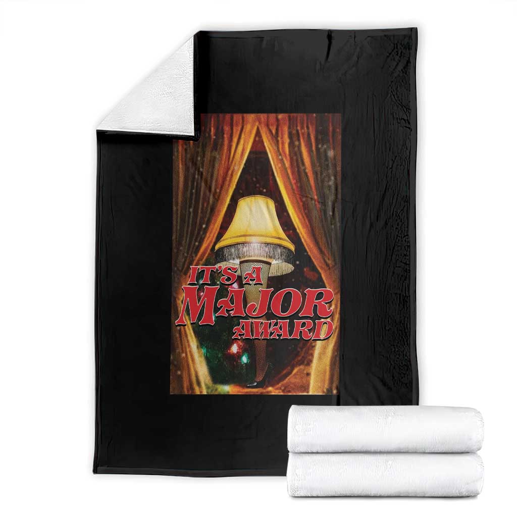 Funny Christmas Movie It Is A Major Award Throw Blanket Italian Leg Lamp TS11 Black Print Your Wear
