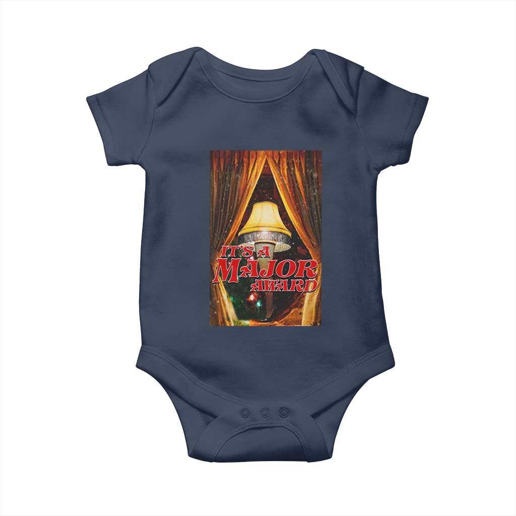 Funny Christmas Movie It Is A Major Award Baby Onesie Italian Leg Lamp TS11 Navy Print Your Wear