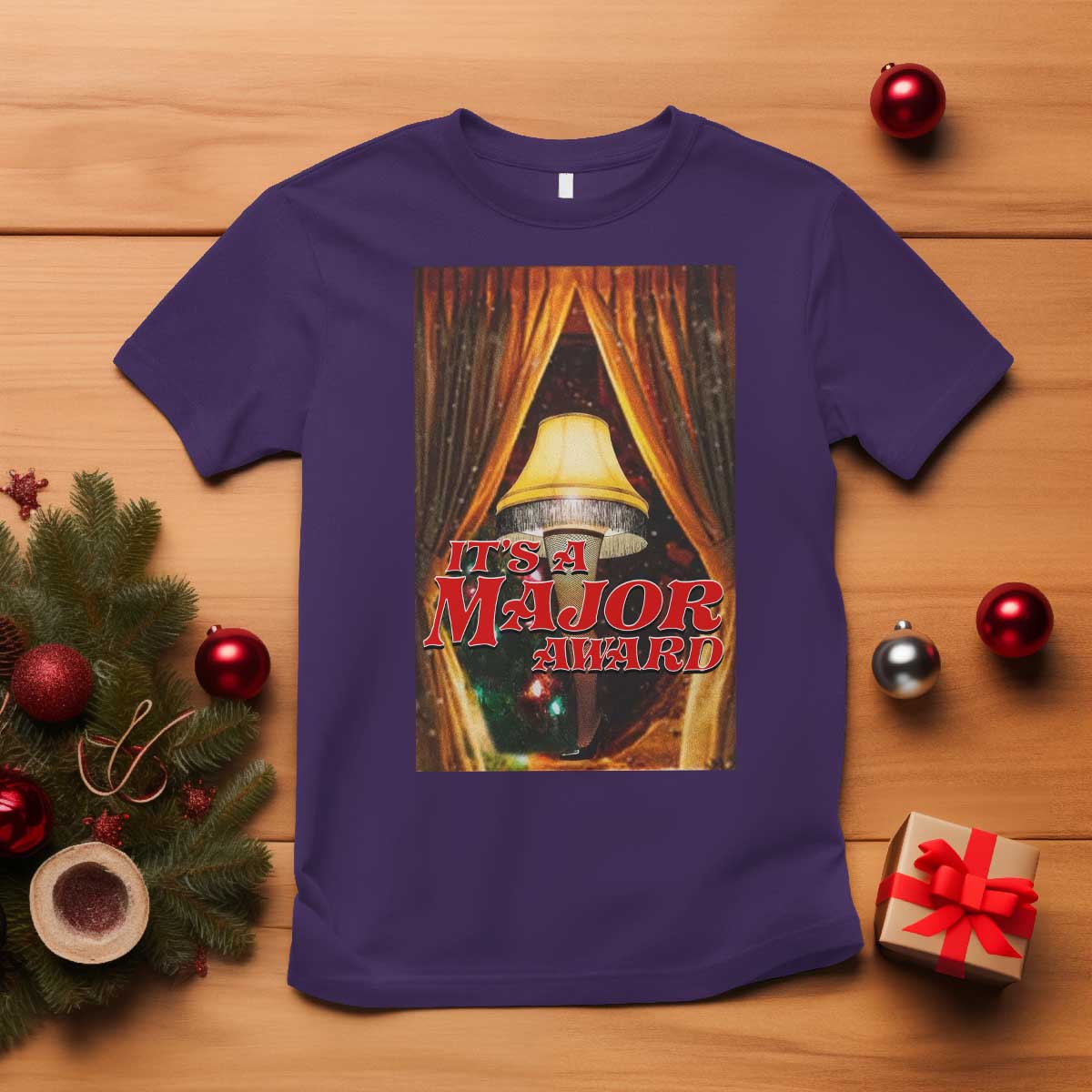 Funny Christmas Movie It Is A Major Award T Shirt Italian Leg Lamp TS11 Purple Print Your Wear