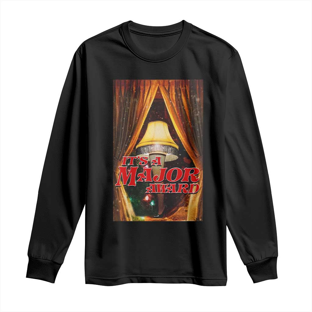 Funny Christmas Movie It Is A Major Award Long Sleeve Shirt Italian Leg Lamp TS11 Black Print Your Wear