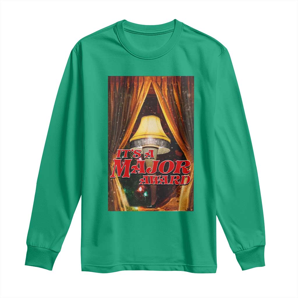 Funny Christmas Movie It Is A Major Award Long Sleeve Shirt Italian Leg Lamp TS11 Irish Green Print Your Wear