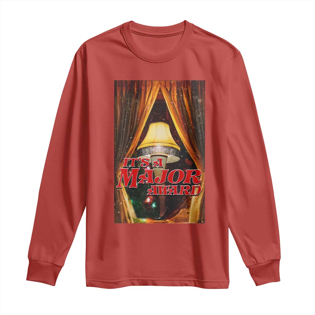 Funny Christmas Movie It Is A Major Award Long Sleeve Shirt Italian Leg Lamp TS11 Red Print Your Wear