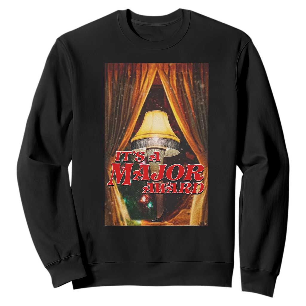 Funny Christmas Movie It Is A Major Award Sweatshirt Italian Leg Lamp TS11 Black Print Your Wear