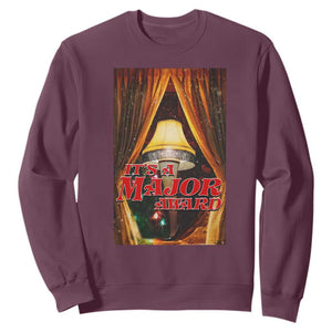 Funny Christmas Movie It Is A Major Award Sweatshirt Italian Leg Lamp TS11 Maroon Print Your Wear