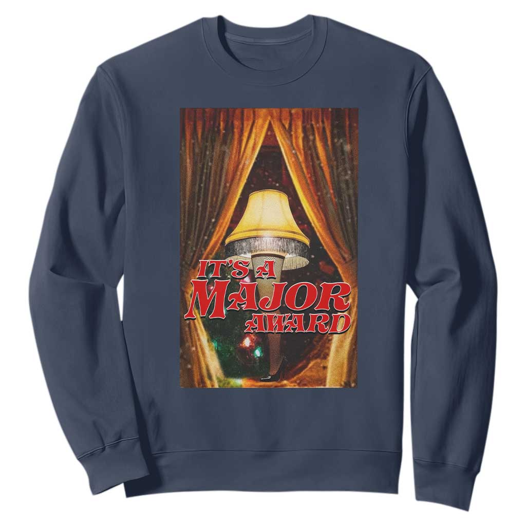 Funny Christmas Movie It Is A Major Award Sweatshirt Italian Leg Lamp TS11 Navy Print Your Wear