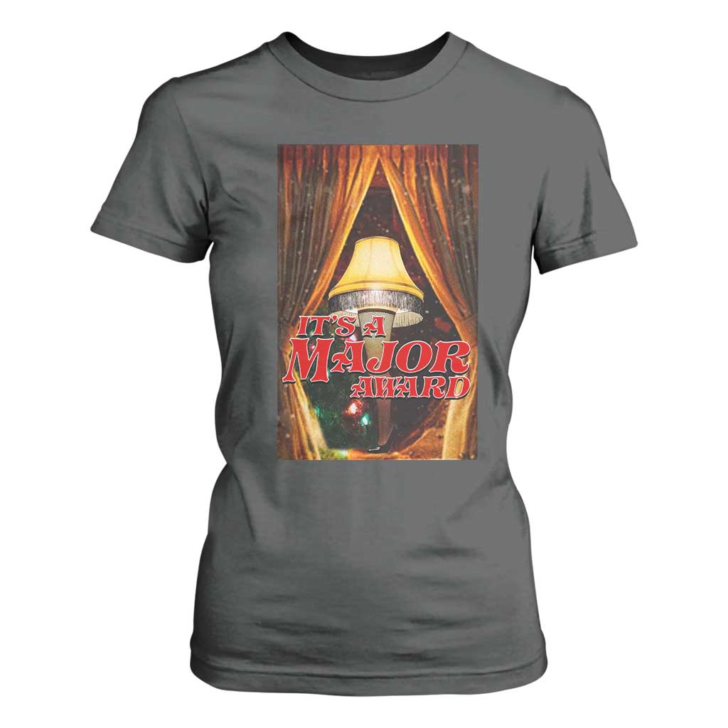 Funny Christmas Movie It Is A Major Award T Shirt For Women Italian Leg Lamp TS11 Dark Heather Print Your Wear