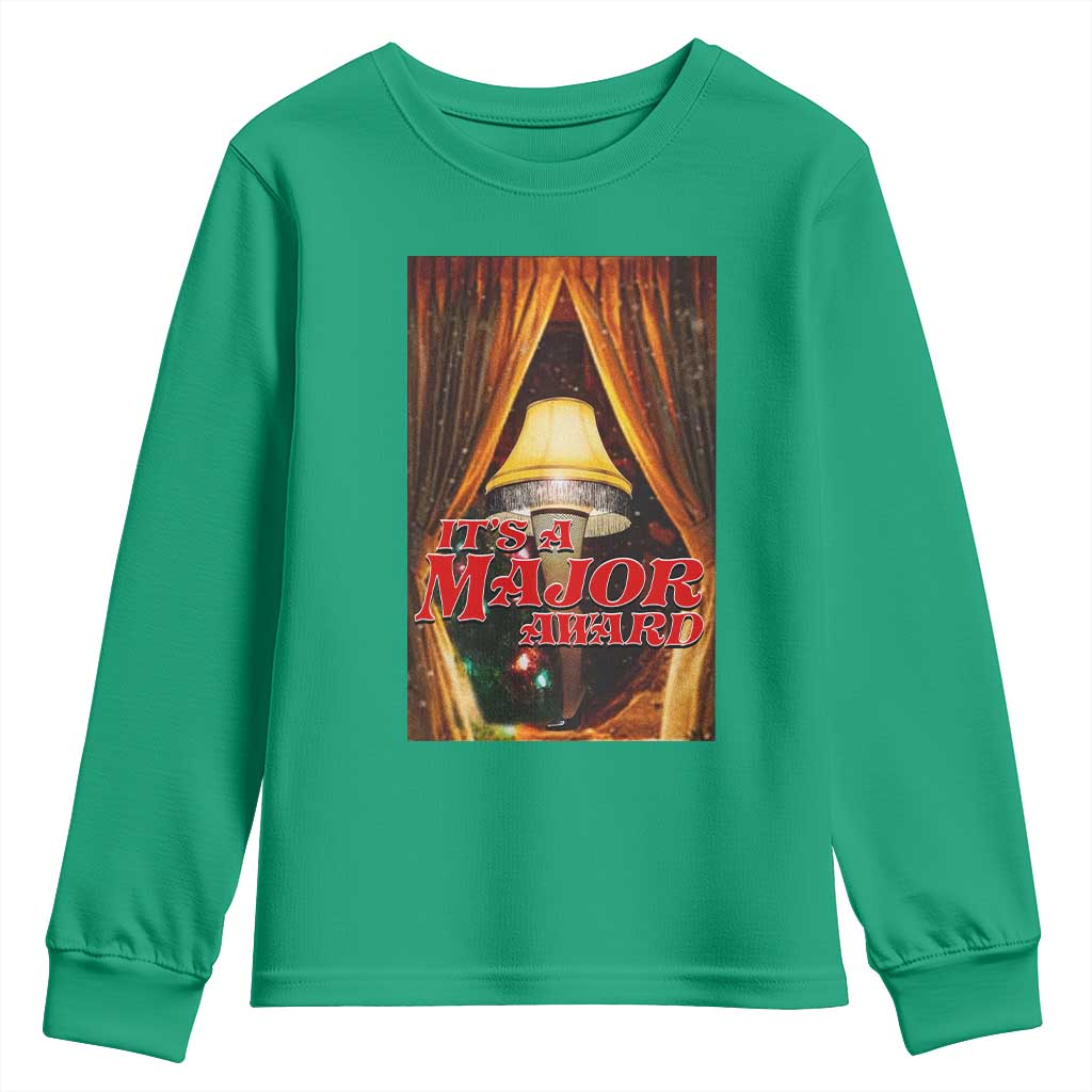 Funny Christmas Movie It Is A Major Award Youth Sweatshirt Italian Leg Lamp TS11 Irish Green Print Your Wear