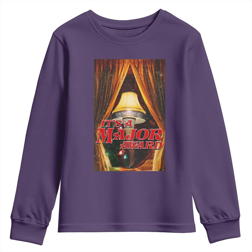 Funny Christmas Movie It Is A Major Award Youth Sweatshirt Italian Leg Lamp TS11 Purple Print Your Wear