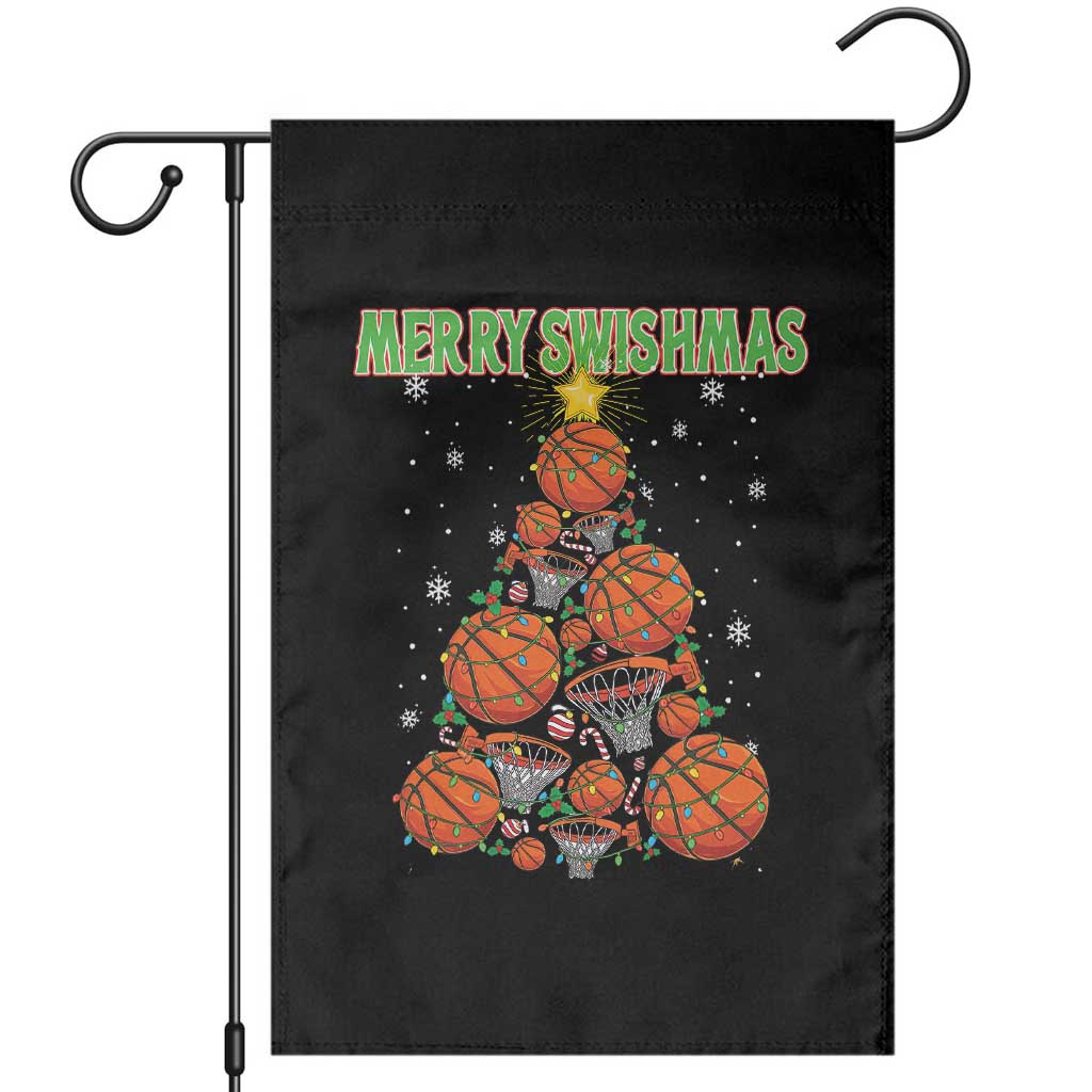 Christmas Basketball Merry Swishmas Garden Flag Basketball Xmas Tree TS11 Black Print Your Wear