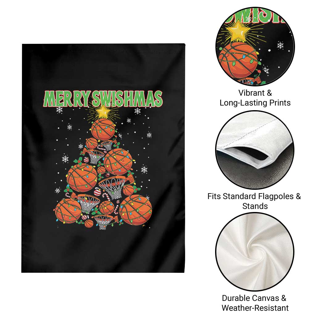 Christmas Basketball Merry Swishmas Garden Flag Basketball Xmas Tree TS11 Print Your Wear