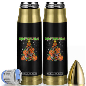 Christmas Basketball Merry Swishmas Bullet Tumbler Basketball Xmas Tree TS11 Black Print Your Wear