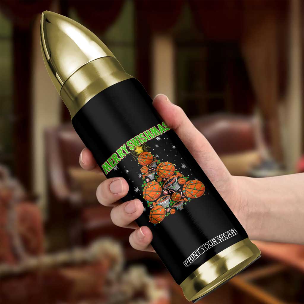 Christmas Basketball Merry Swishmas Bullet Tumbler Basketball Xmas Tree TS11 Print Your Wear