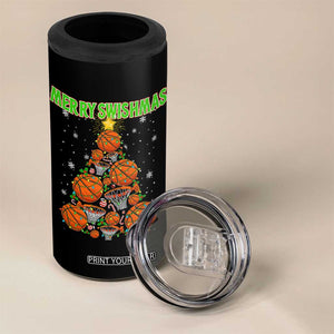Christmas Basketball Merry Swishmas 4 in 1 Can Cooler Tumbler Basketball Xmas Tree TS11 Print Your Wear