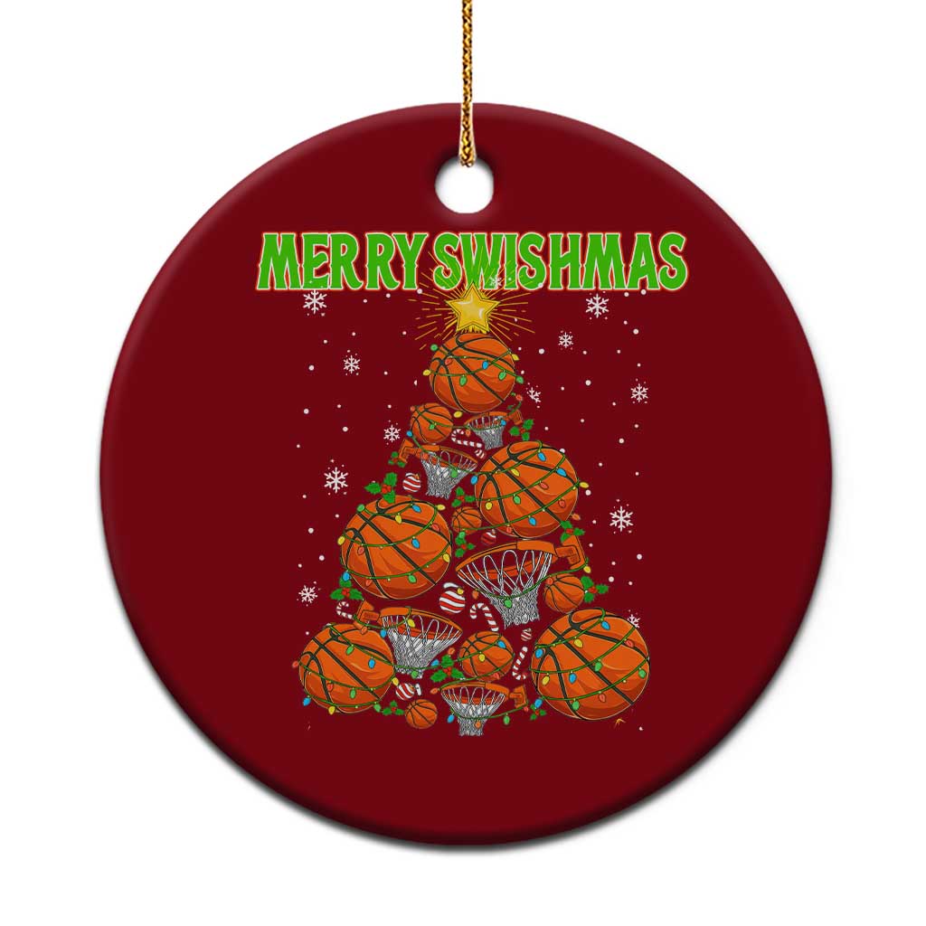 Christmas Basketball Merry Swishmas Ceramic Ornament Basketball Xmas Tree TS11 1pc Red Print Your Wear