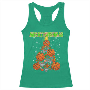 Christmas Basketball Merry Swishmas Racerback Tank Top Basketball Xmas Tree TS11 Irish Green Print Your Wear