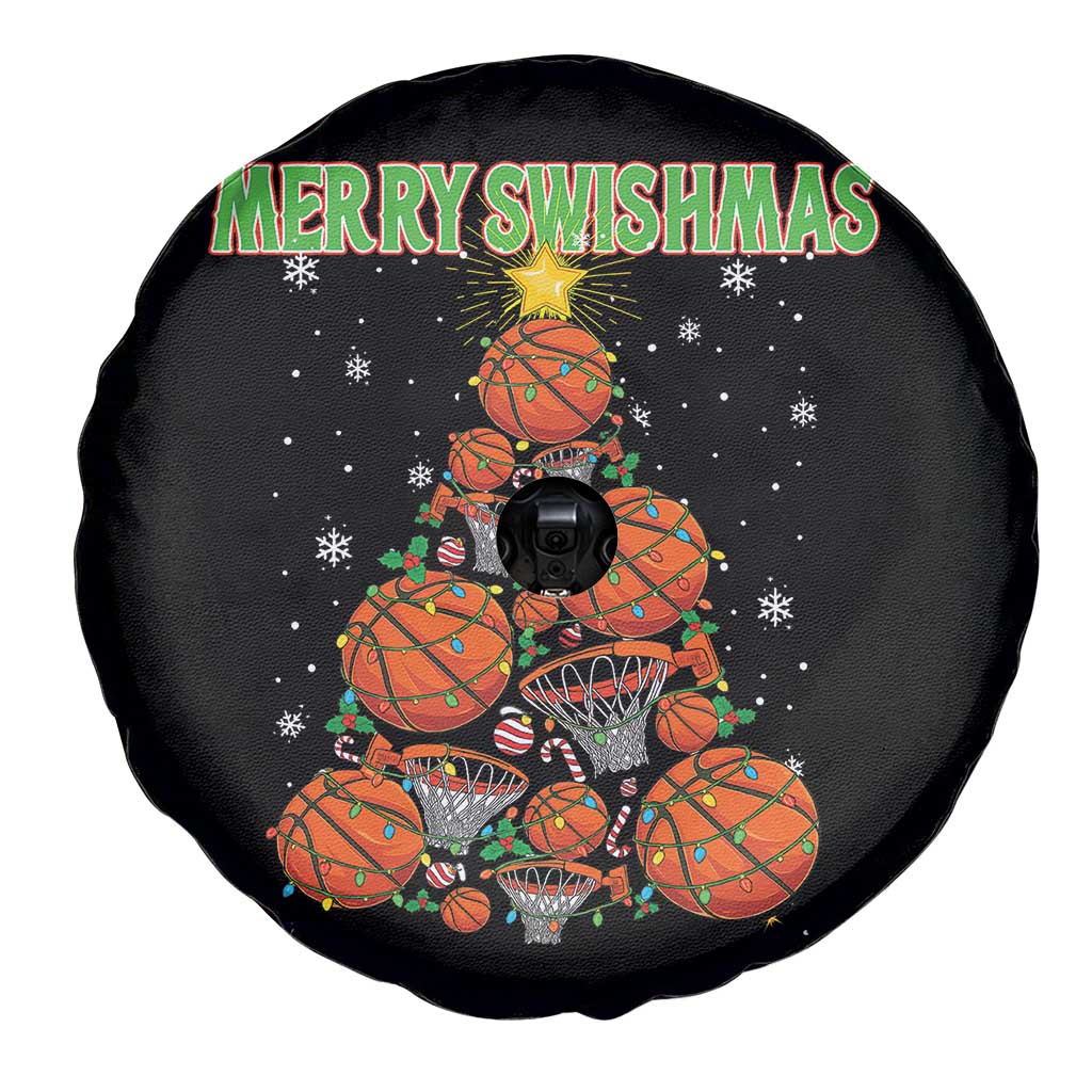 Christmas Basketball Merry Swishmas Spare Tire Cover Basketball Xmas Tree TS11 Print Your Wear
